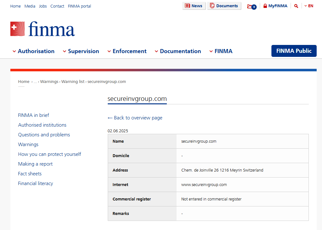 secureinvgroup-com-Warning-list-FINMA